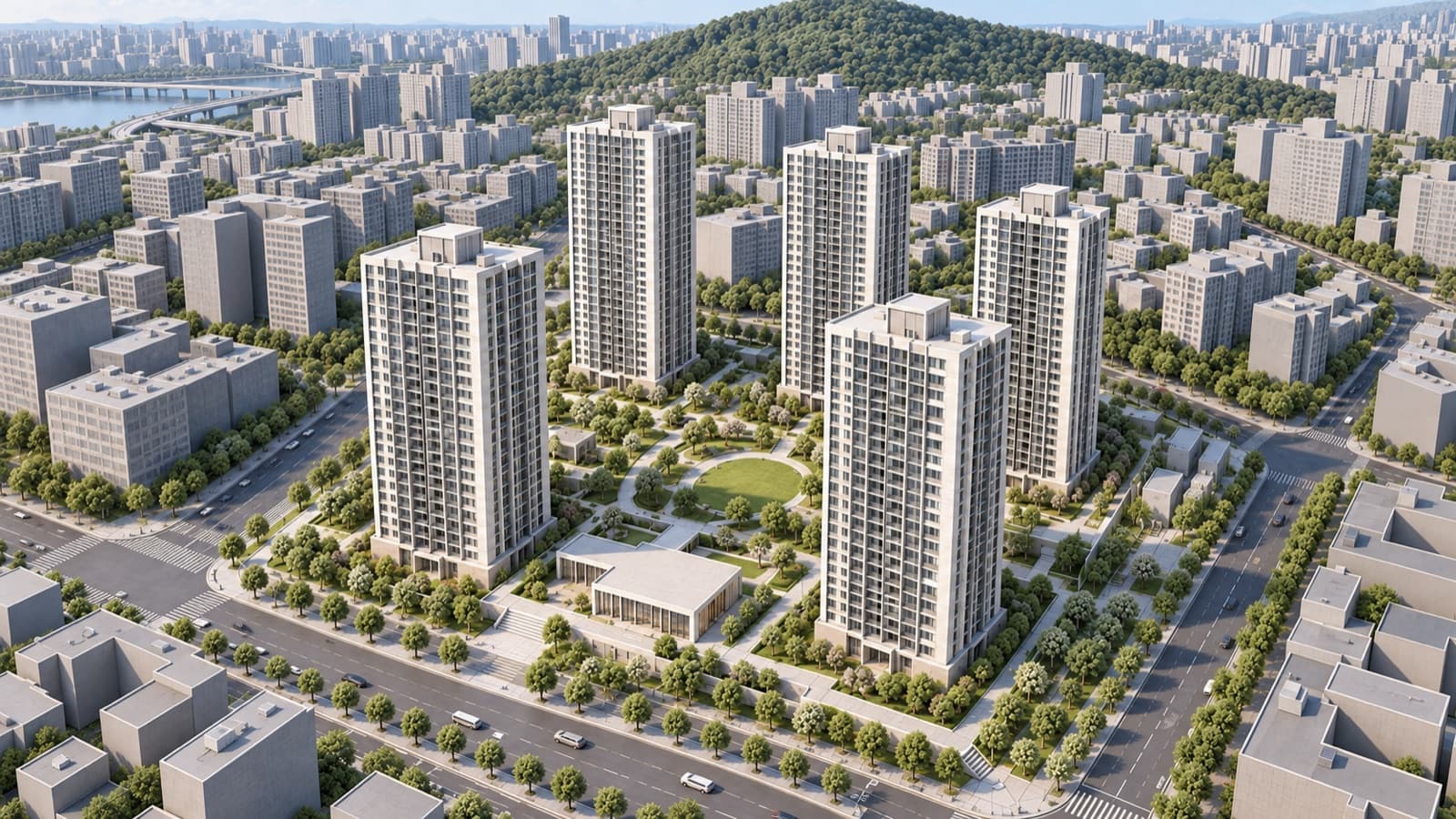 Daytime aerial rendering